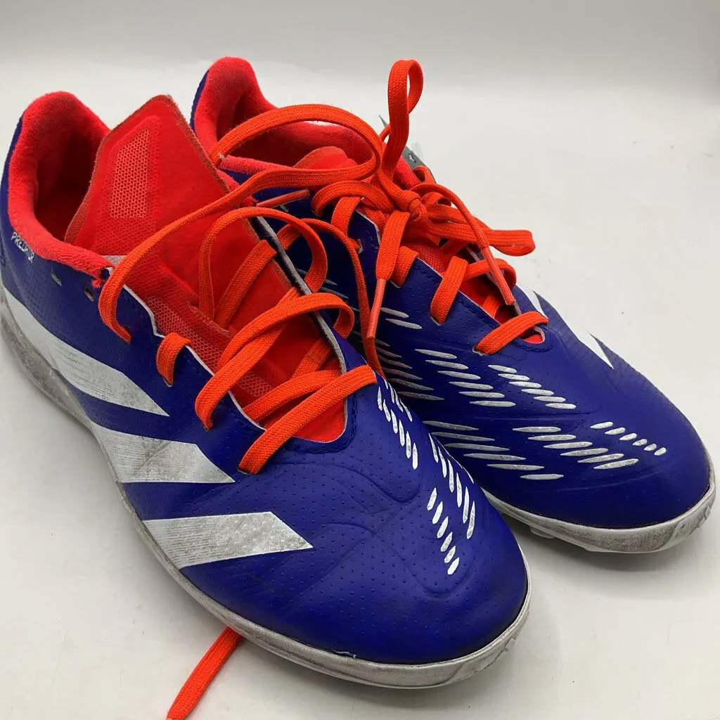 Size 5.5Y: Adidas Blue/Orange Lace-Up Indoor Soccer Cleats Budget Sporty Comfort