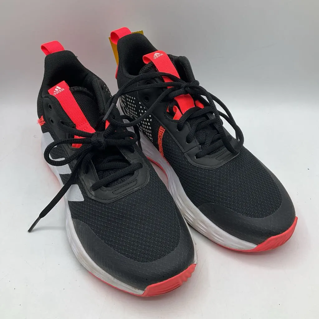 Size 5Y: Adidas Black/Pink Lace-Up Sneakers Cushioned Insock Knit Fabric Construction