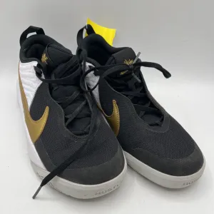 Size 5Y: Nike Black/White/Gold Lace-Up Sneakers Classic Power Sporty Vibes