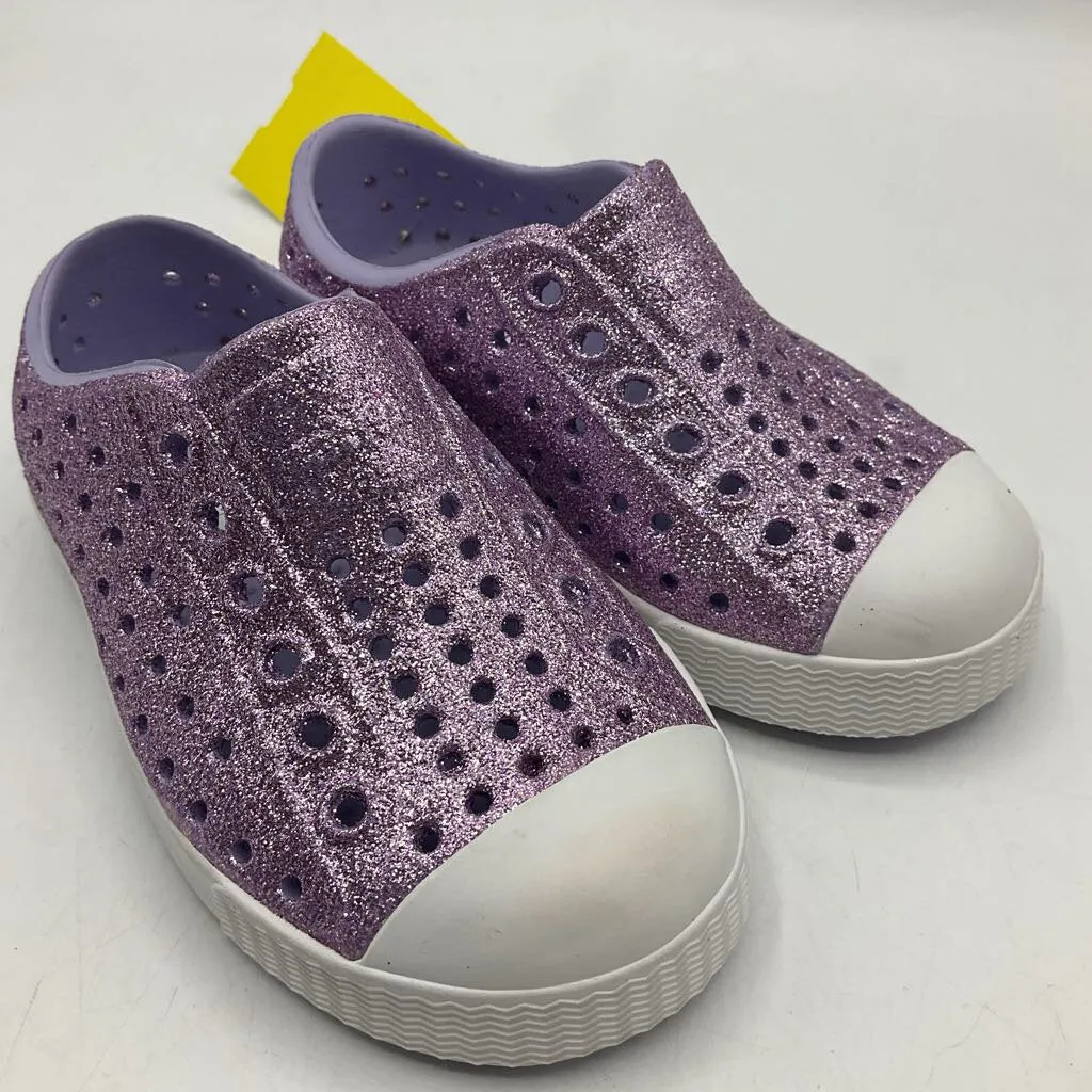 Size 6: Native Purple Sparkly Slip-On Shoes Boosted comfort Speed Training