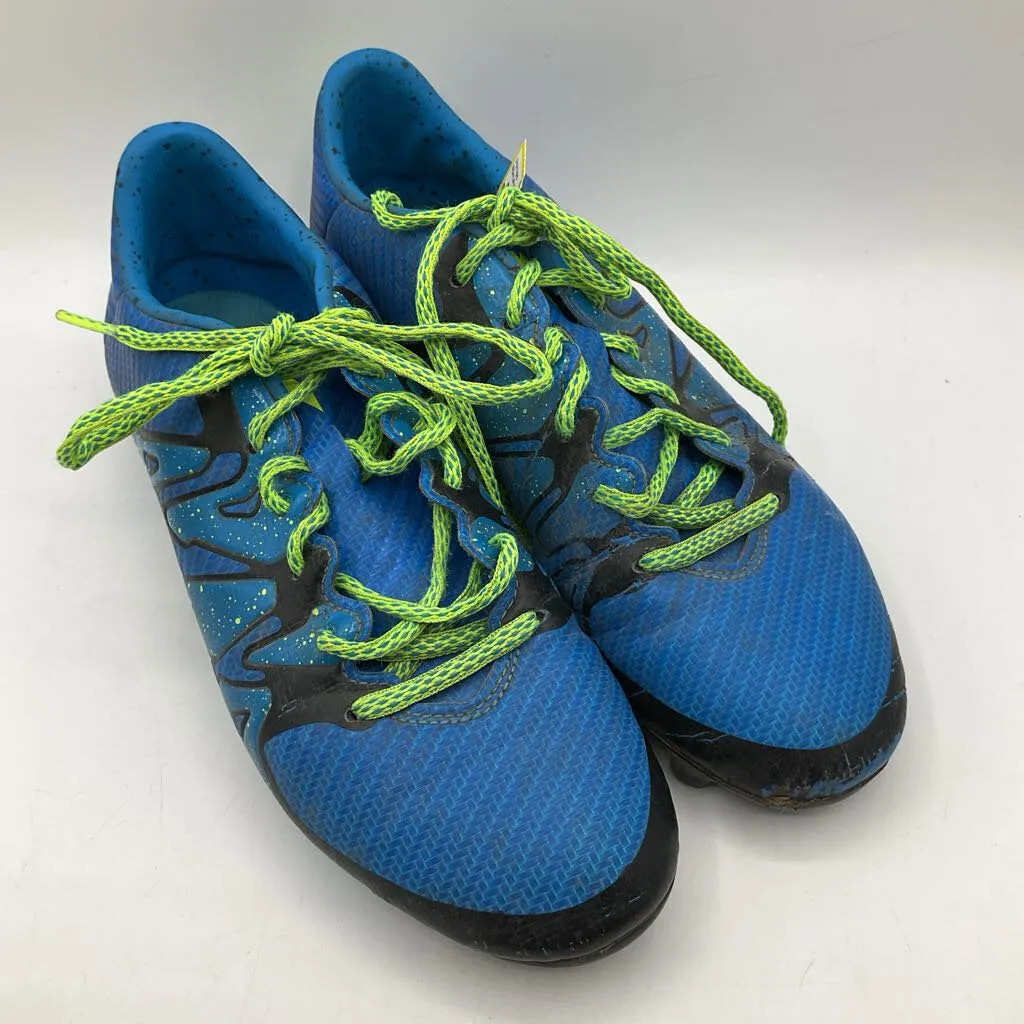Energy Returning Cushioning Customizable Lacing System Size 6.5Y: Adidas Blue/Green Lace-Up Soccer Cleats