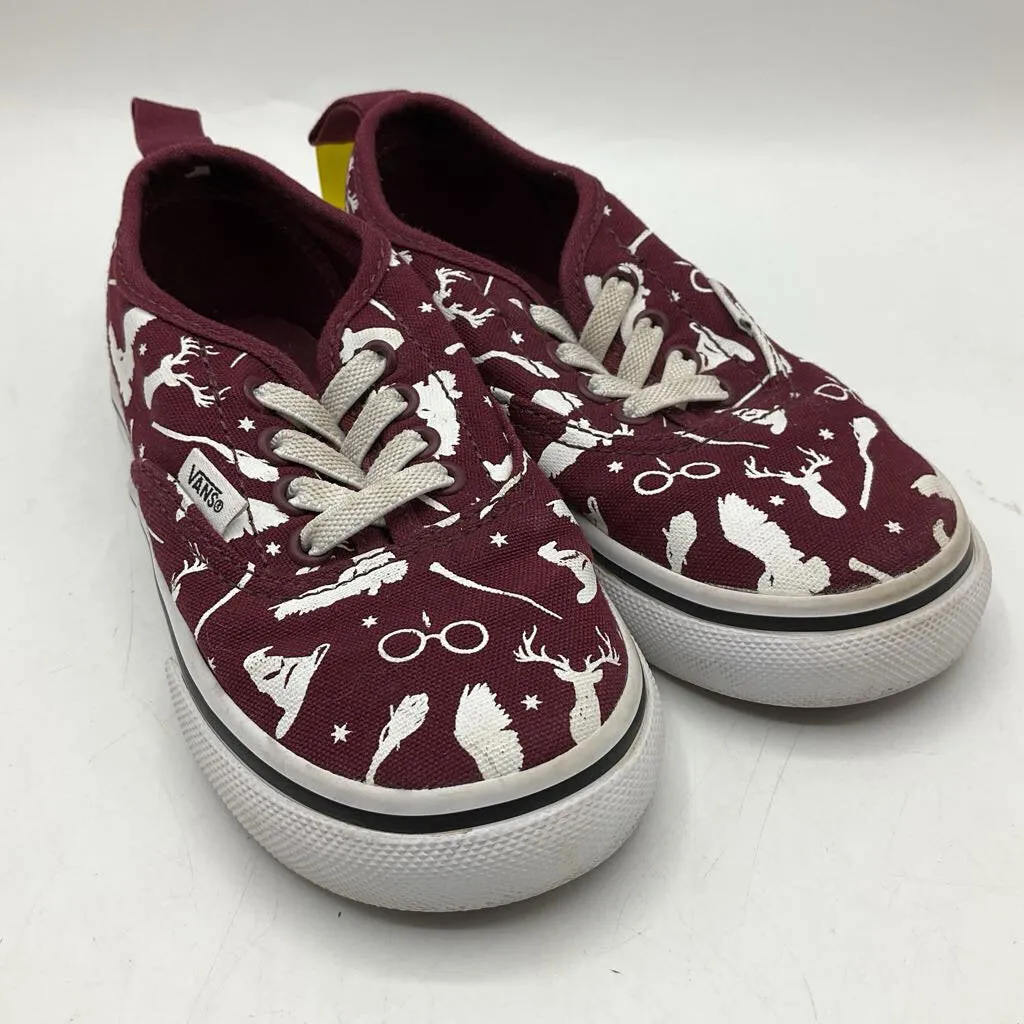 Size 8.5: Vans Maroon/White Harry Potter Slip-On Sneakers Chic Tones Mobility Wear