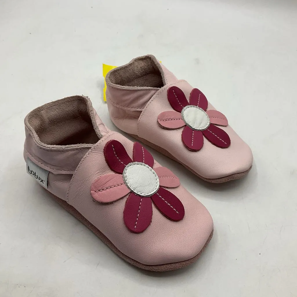 Reliable Traction Sporty Comfort Size Lg (15-21m): Bobux Soft Sole Pink White Flower Leather Baby Shoes NEW