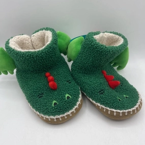 Dynamic Arch Bridge Easy Run Size 11-12: Hanna Andersson Green Dragon Fuzzy Slippers