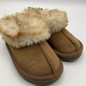 Size 6: Brown Fur Slippers Fashionable Look Foot Tech