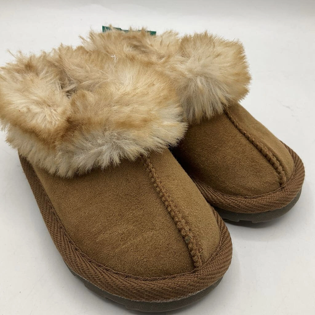 Size 6: Brown Fur Slippers Fashionable Look Foot Tech