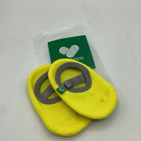 Structured Design Dynamic Foot Rocking Systems Size 8-24m: Baby Shocks Yellow Slip-On Slipper Socks -NEW