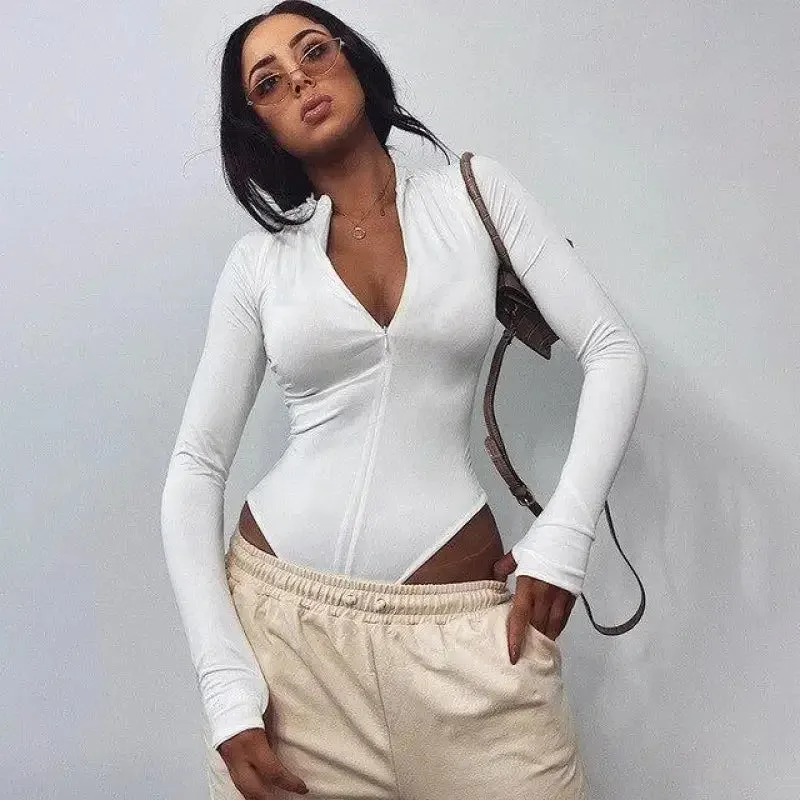 Skinny Zipper Bodysuit King Mode