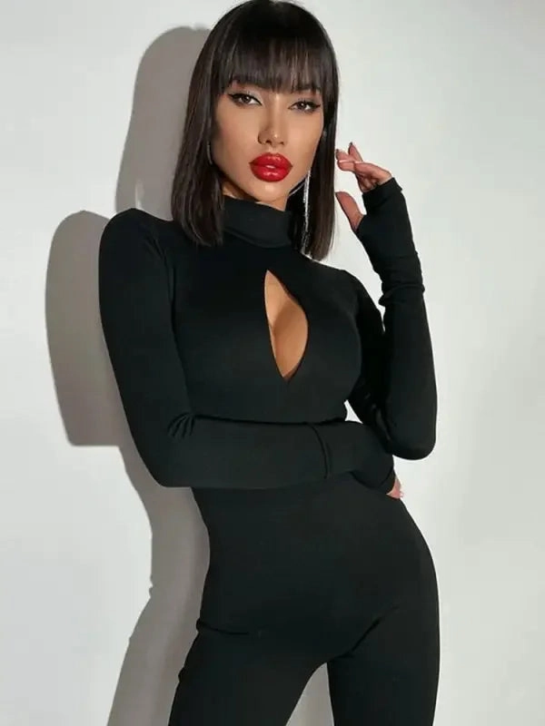 Training Street Skinny Hollow Out Jumpsuits