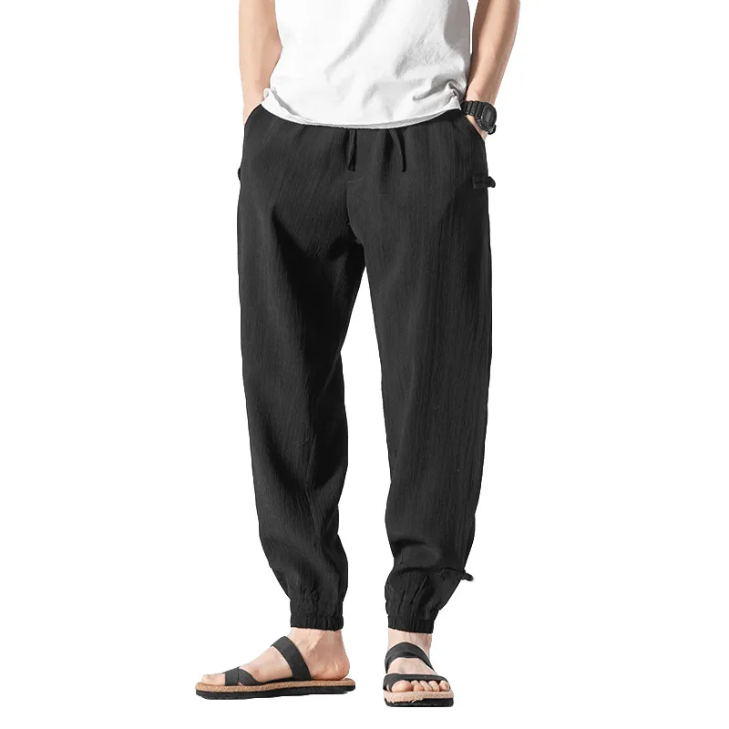 Smart Comfort Low-rise style Summer New Style Chinese Style Thin Trousers Linen