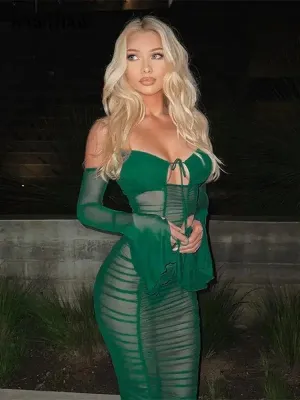 Casual Chic Elastic Pleated Bodycon Dress