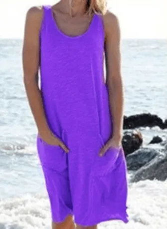 Sleeveless knitted casual vest dress Cool Form