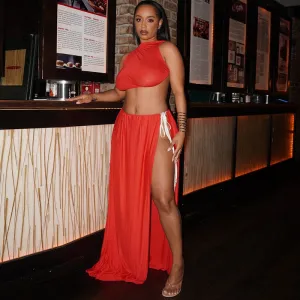 Sleeveless Pullover Cropped Lace-up Dress Mood Casual