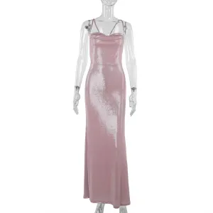 Slim Fit Camisole Gown Dress Women Lace Fine