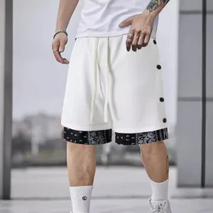 Fit Design dress shorts Slim Fit Drawstring Double Breasted Cropped Pants For Men