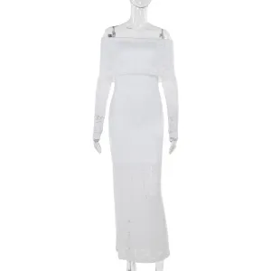 Slim-fit Off-shoulder Lace Dress Women's Fashion Breeze Flow