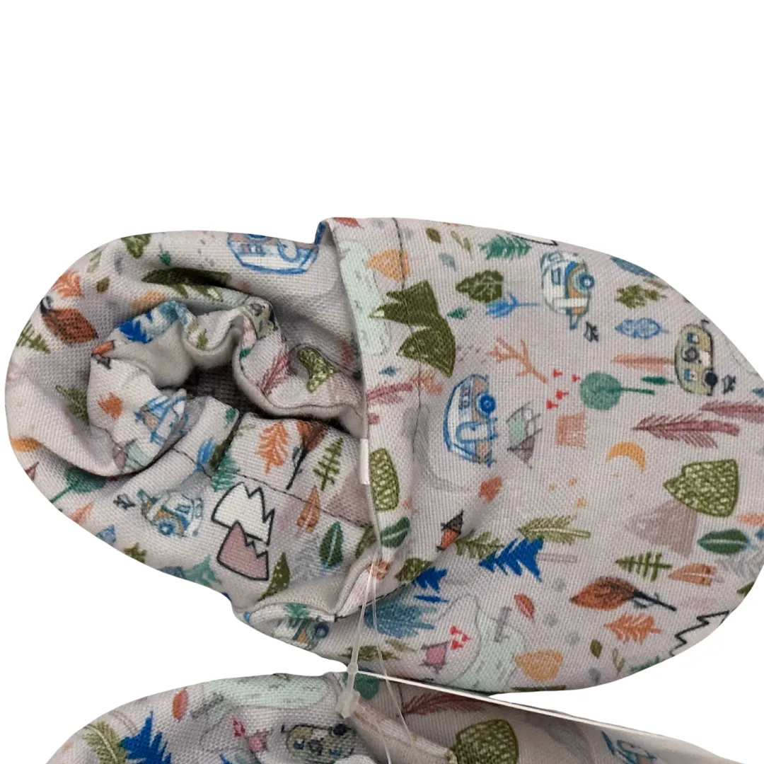 Compression Molded Cushioning Energy Returning Foam LE: Happy Camper Eco-Canvas Baby Shoes