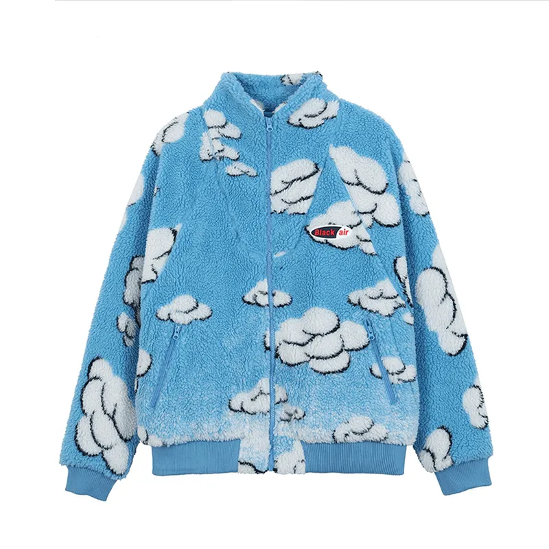 SeamlessShoulderPanels MADE EXTREME Street Brand Trend Retro Lamb Velvet Winter Loose Wild Thick Men'S Padded