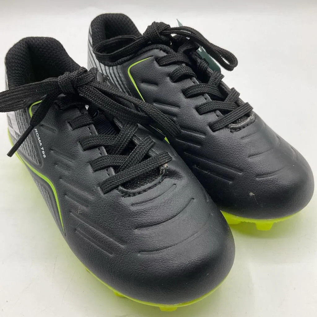 Size 9: Lotto Black/Neon Yellow Lace-Up Soccer Cleats Functional shock absorption
