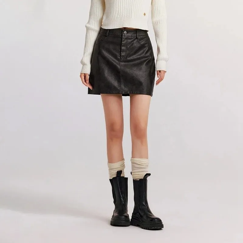 Daily Chic High Waist Leg-Lengthening PU Leather Mini Skirt
