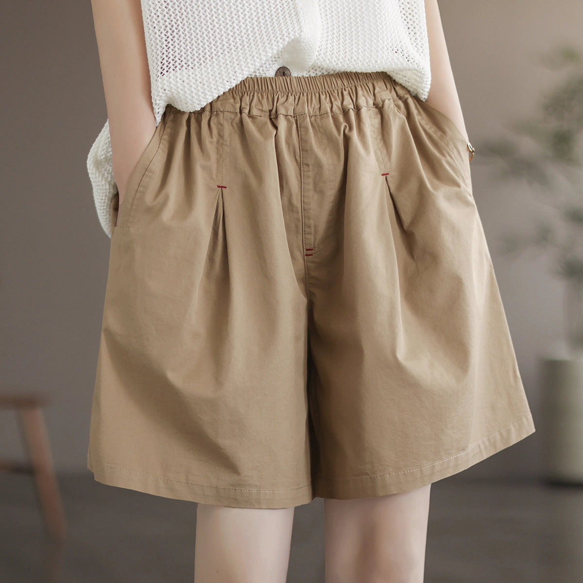 jumpsuit No Slip Waistband Comfortable Mori Girl Style Cotton Shorts for Summer