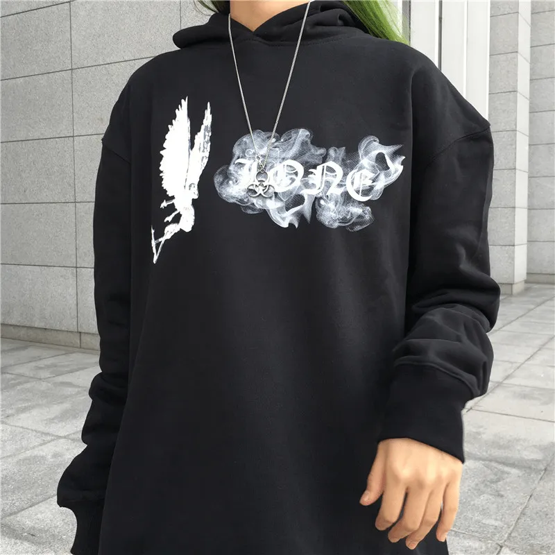 Smoke Angel Big V Hoodie Thick eyewear accents Hoodie Fashion