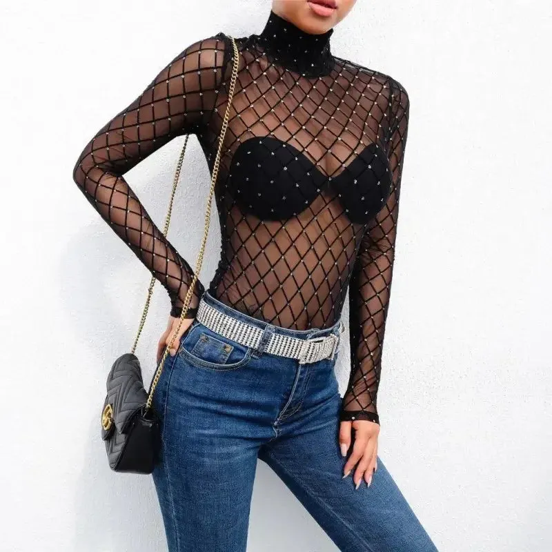 Functional Jacket Diamond Mesh Bodysuit