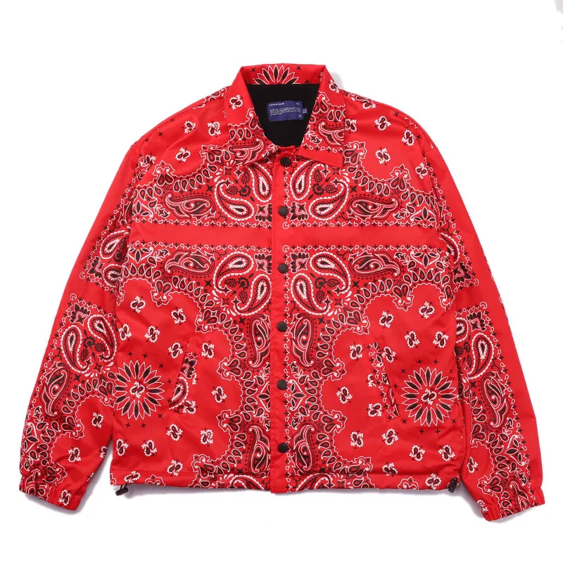 Bonded seams Men'S Fashion Vintage Cashew Flower Jacket