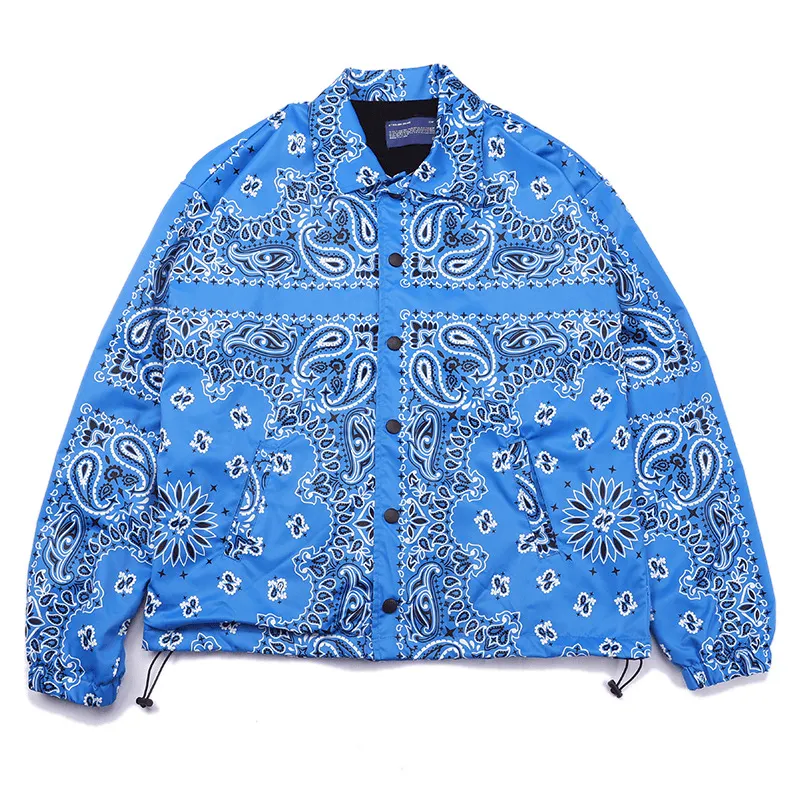 Belted Waist Men'S Fashion Vintage Cashew Flower Jacket