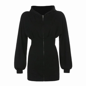 Drape Wave Light and Breezy Pleated drawstring long sleeve dress