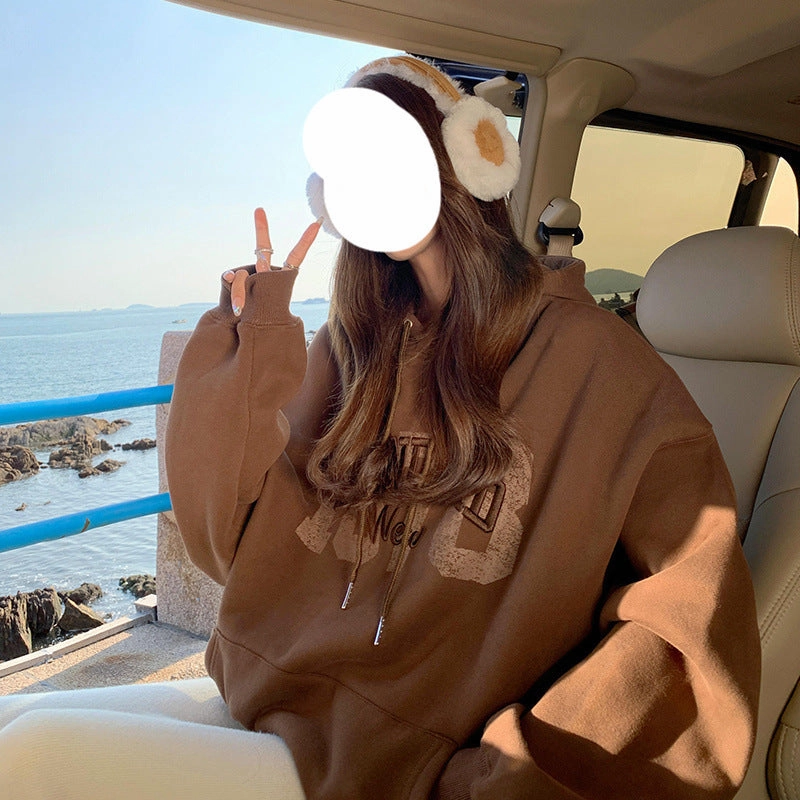 Loose Long Sleeve Small Print Top Dolphin like