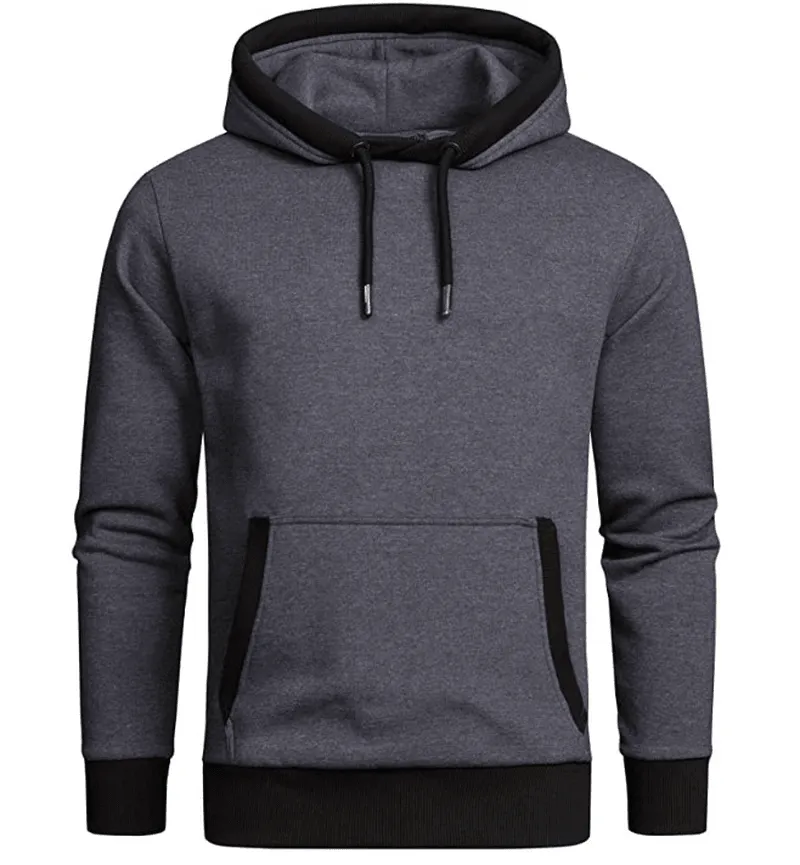Solid Color plus Fleece Hooded Sweater Loose Men'S Clothing Layered Comfort Wool