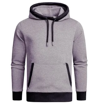 Cold-Weather Wear Budget Solid Color plus Fleece Hooded Sweater Loose Men'S Clothing