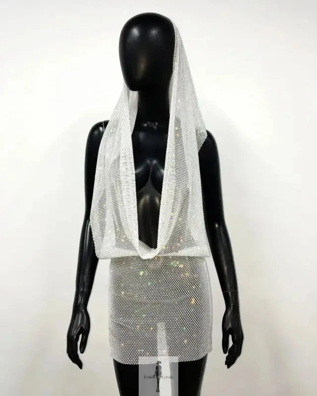 Matte-Look Sparkly Rhinestone Dress