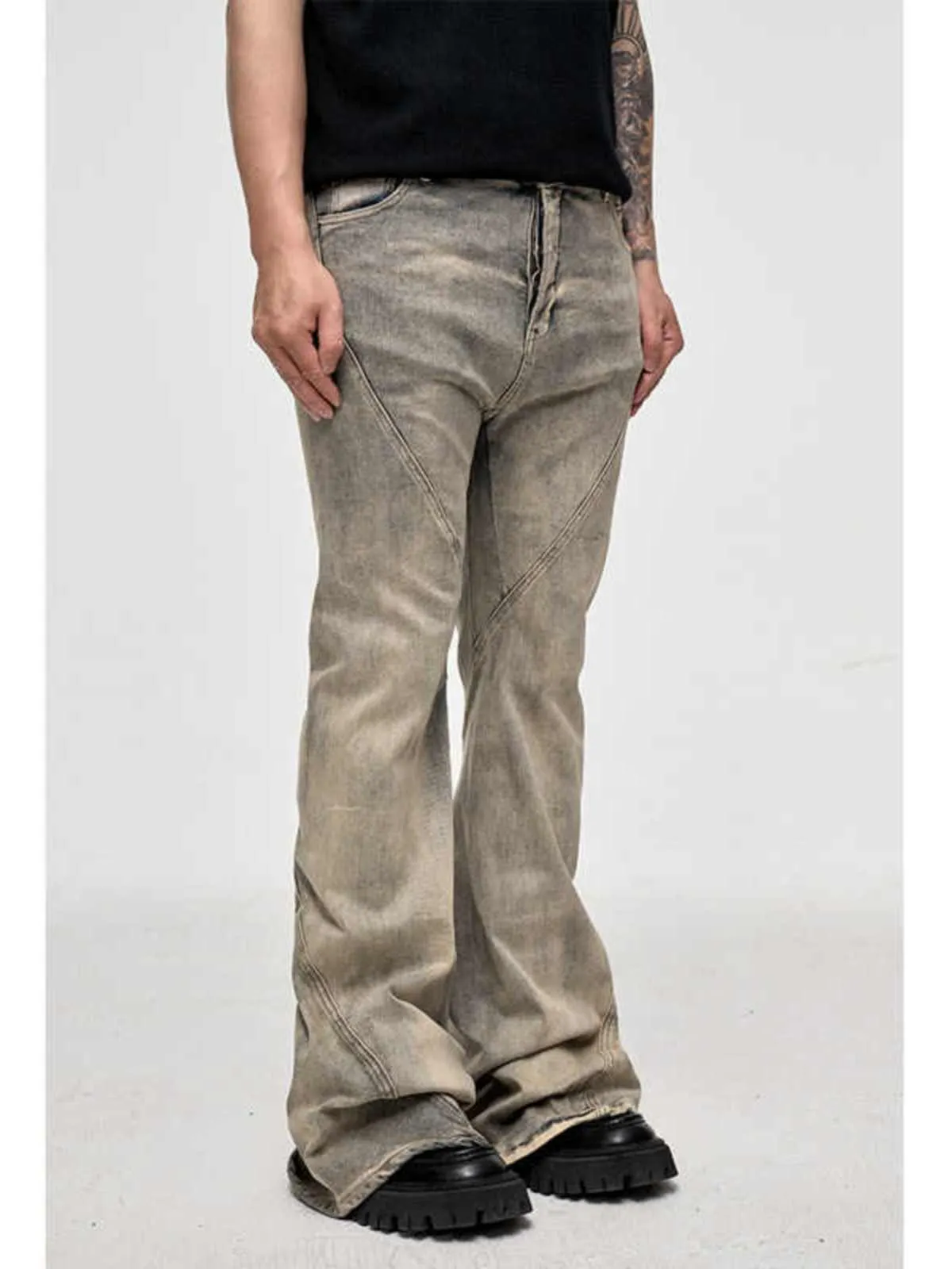 Splicing Washing Mud Dyeing Worn Jeans Smart Fit Date Night Casual Friday