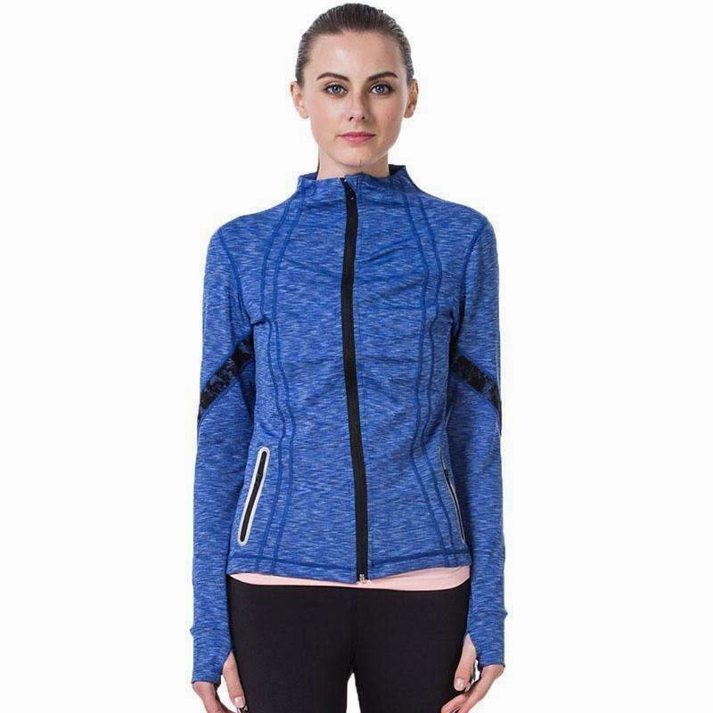 Women Yoga Jacket Fitness Running Shirt For Women Sportswear Elastic Tight Gym Roupa de Academia Zipper Fitness Clothes SnagProof Fabric Weave Easy to use