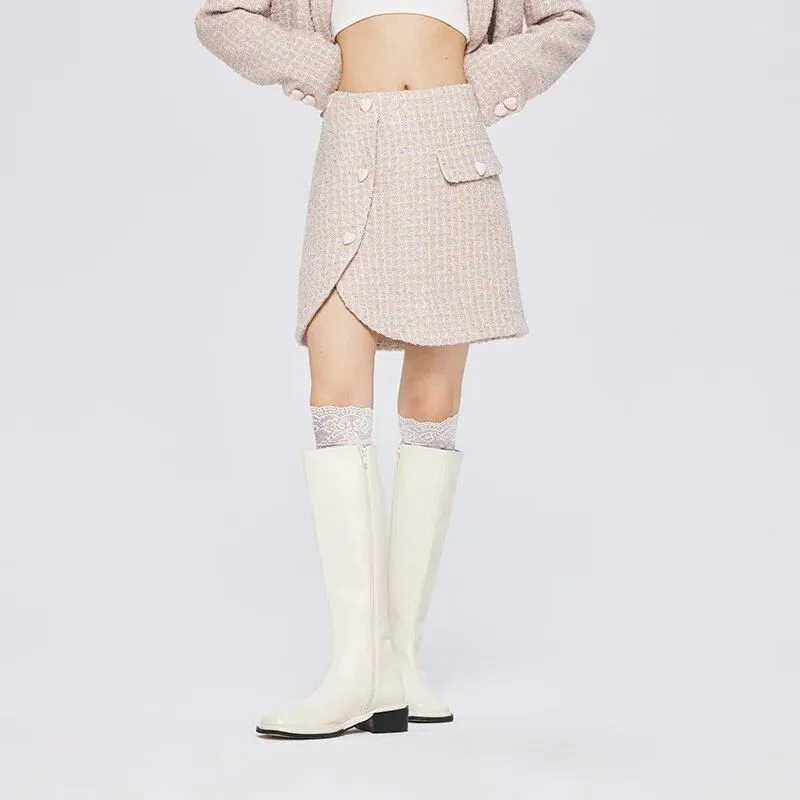 Chic Asymmetric Plaid A-Line Skirt Breathable Style Seasonal Wear