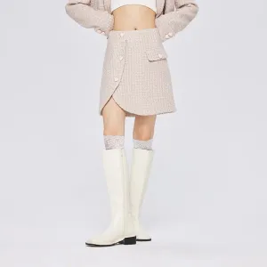 Versatile Touch Photo Glow Chic Asymmetric Plaid A-Line Skirt