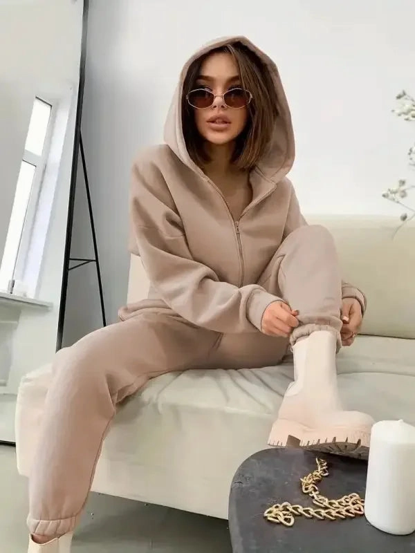 Sports Women Sweatshirt Sets Cozy Street Style