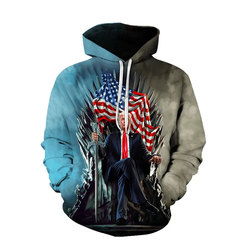 product home friendliness Spring and Autumn 3D Printed Throne Hoodie