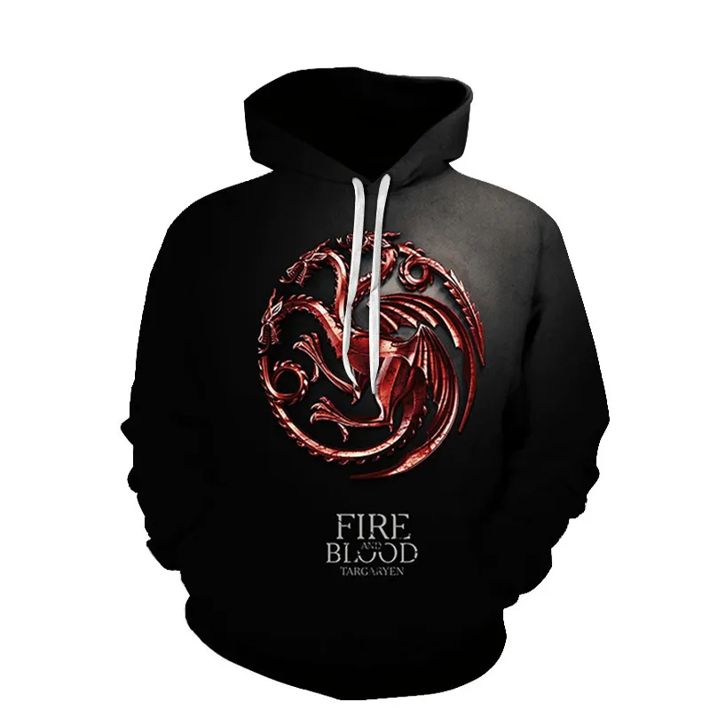 Relaxed Fit Hoodie Spring and Autumn Fashion Casual Hooded Sweater 3D Digital Printing Trend Top Baseball Uniform