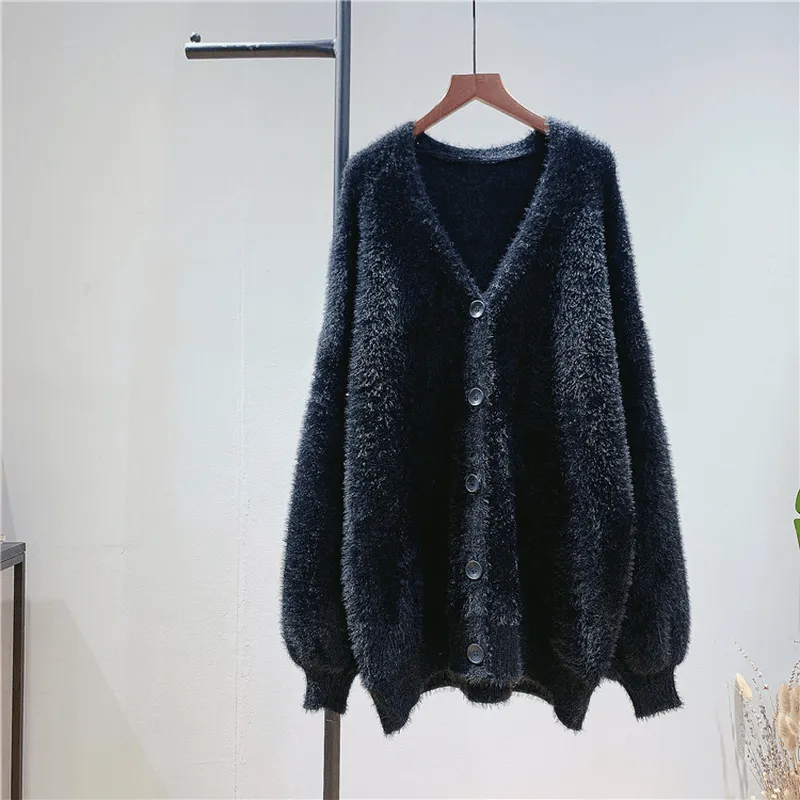 Spring Women Sweater Poncho Long Sleeve Loose Knitted Sweater Coat Sealed Seam Construction