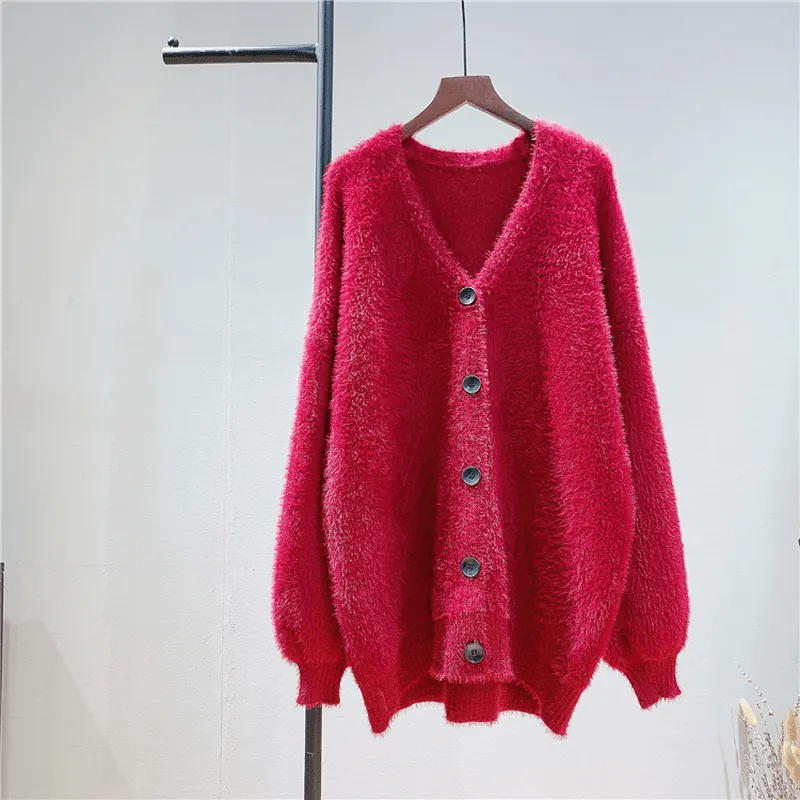 Aramid Fiber Reinforcement Spring Women Sweater Poncho Long Sleeve Loose Knitted Sweater Coat