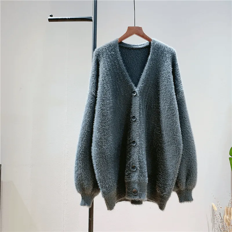 Spring Women Sweater Poncho Long Sleeve Loose Knitted Sweater Coat Water Repellent Finish Tailored Cut Style