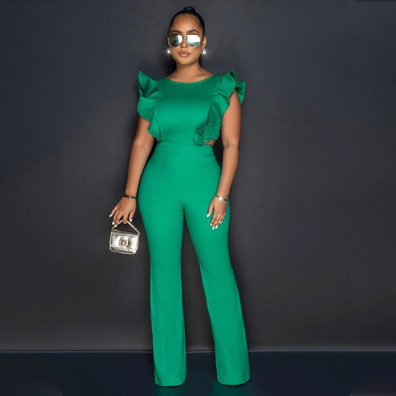 Breathable Natural Shopping Date Spring Euro American Street Trendy Women's Jumpsuit