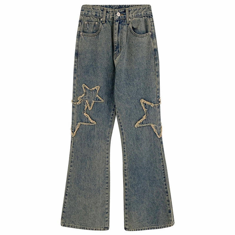 Spring High-waisted Draping Straight Slightly Flared Jeans Modern Traveler Gear Sunny Vibes