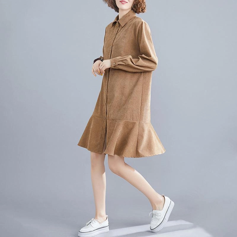 Spring new literary plus size dress women Multipurpose