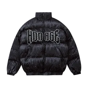 Stand-Up Collar Men'S Bread Cotton Jacket Winter Thick Letter Couple Jacket AntiStatic Lining
