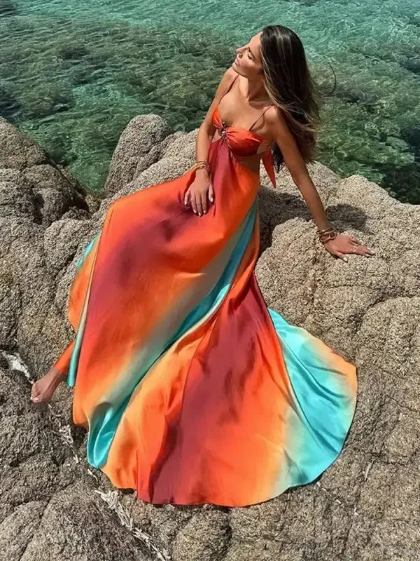 Strapless Hollow Out Maxi Dress Outdoor-Adventure Minimalist Style