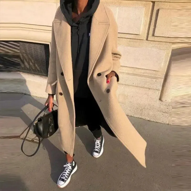 StretchWaistband Streetstyle Loose Overcoats